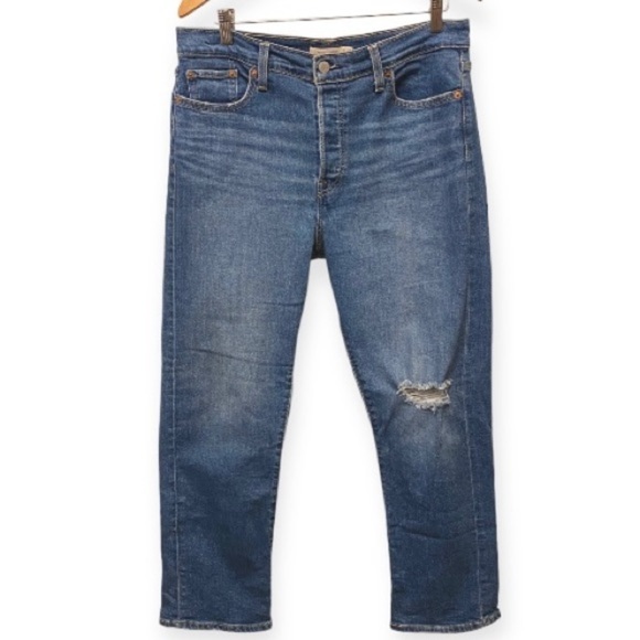 Levi’s 32 (14/15) Wedgie Straight Jeans Button Fly Stretch Womens High Rise - Picture 3 of 16